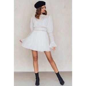 NWOT Free People Victorian Wasted Mini White Dress